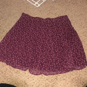 Old Navy Burgundy Floral Print Skirt 1X